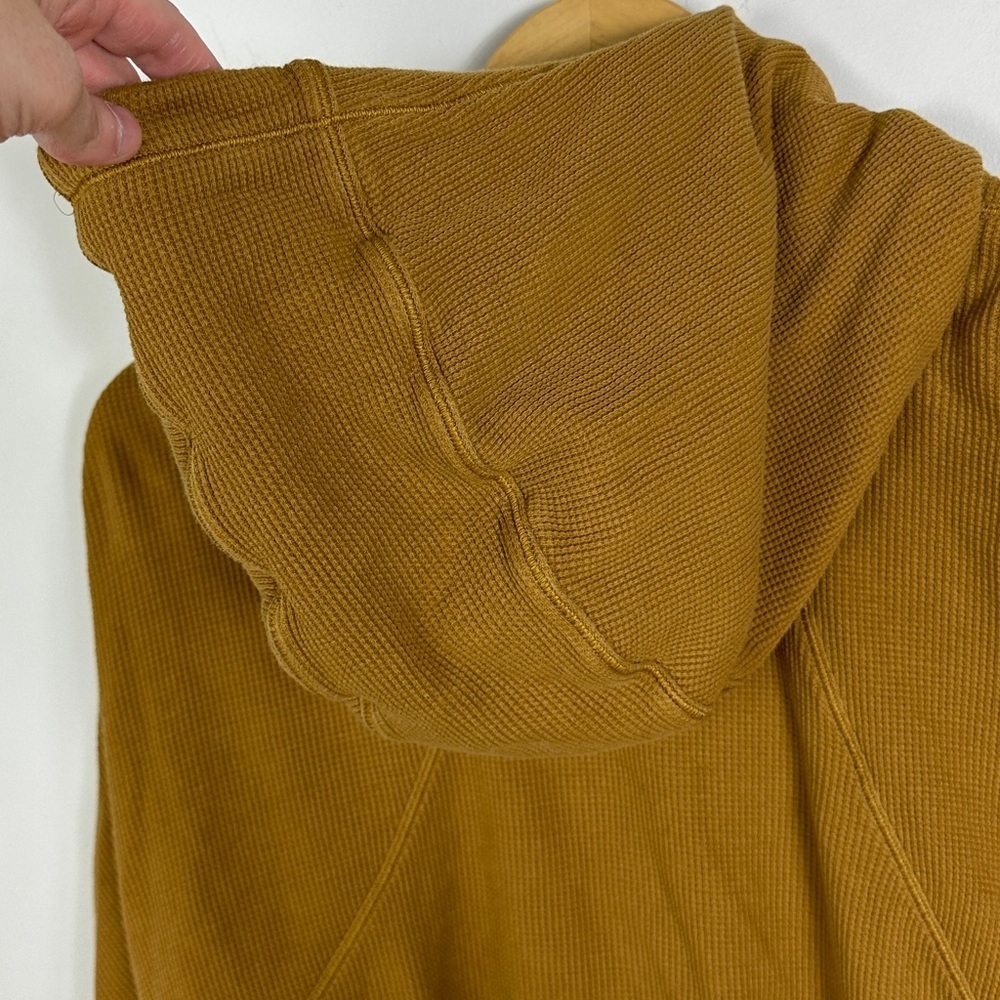 Lululemon Mellow Hoodie Waffle Knit Spiced Bronze Yellow 2020 Sweatshirt Small S - Picture 13 of 16